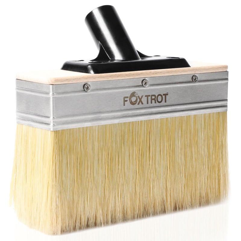 Fox Trot Foxtrot Deck Stain Brush 7-Inch, Stain-Brushes for Wood, Professional Grade Deck-Stain Applicator Brush, Stain and Sealer, Limewash Paint Brush, Deck Brush, Wide Paint-Brush for Staining Wood - Image 1